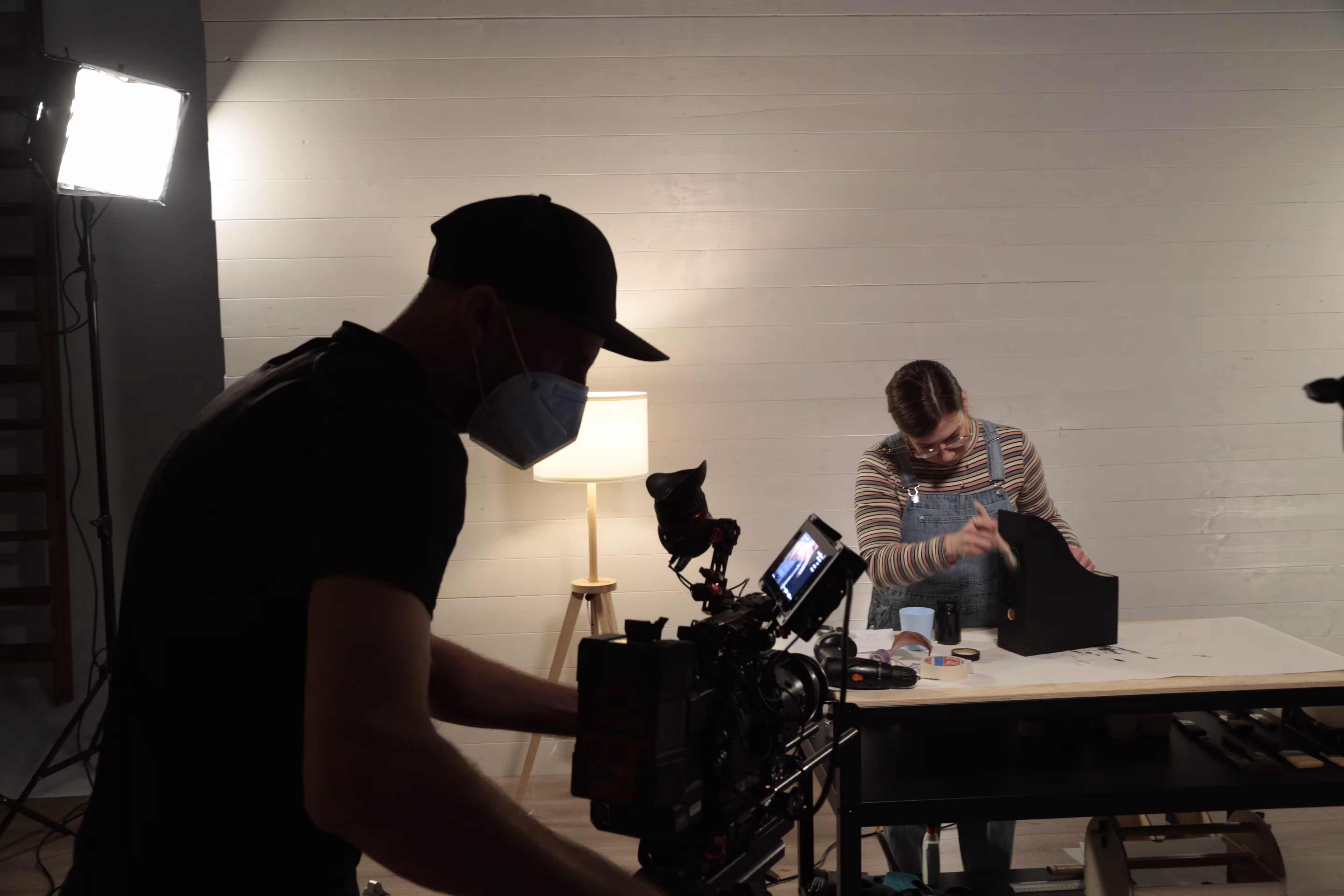 Camera and crew during a commercial production